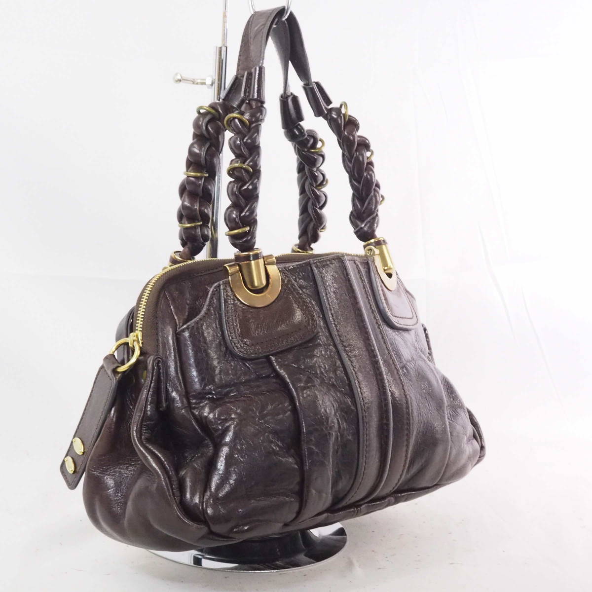 クロエ エロイーズ Chloe レザー ダークブラウン ゴールド金具 