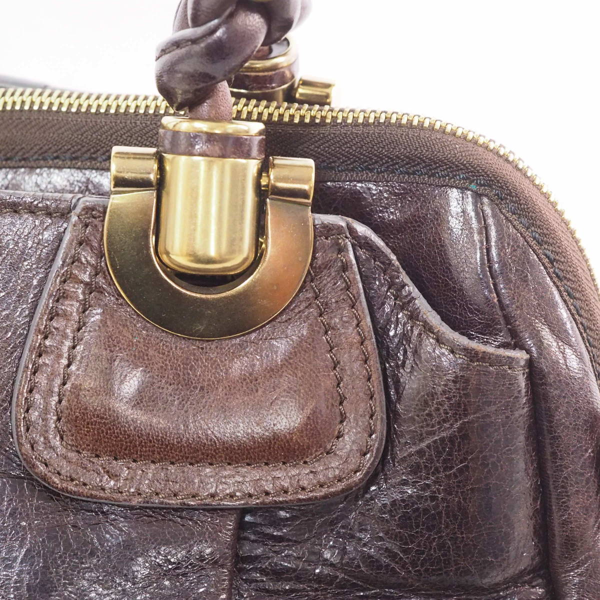 クロエ エロイーズ Chloe レザー ダークブラウン ゴールド金具 