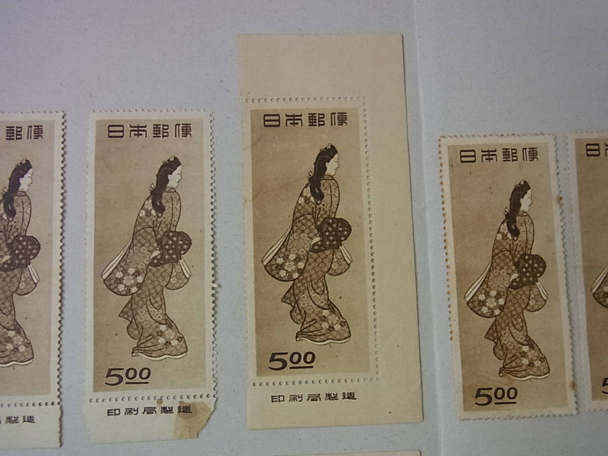 150531H84-0615H■記念切手■切手趣味週間　計16枚セット　見返り美人×14枚／月に雁×2枚　未使用中古品　プレミア切手_3