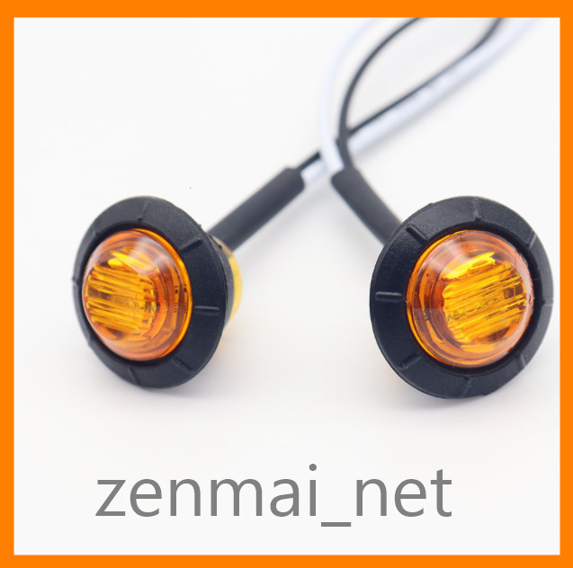 【高品質，人気セール】 R231　　トラック・トレーラー用 LEDミニマーカーランプ 直径約2cm 24V車用×20個セット アンバーイエローオレンジ/橙色 電飾 デコトラ