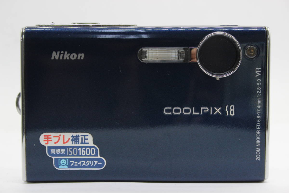 返品保証】 ニコン Nikon Coolpix S8 ブルー Zoom Nikkor ED 5.8-17.4