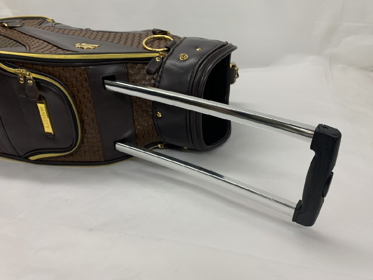 Y-8130】MAJESTY マジェスティ キャディバッグ ゴルフバック レザー 