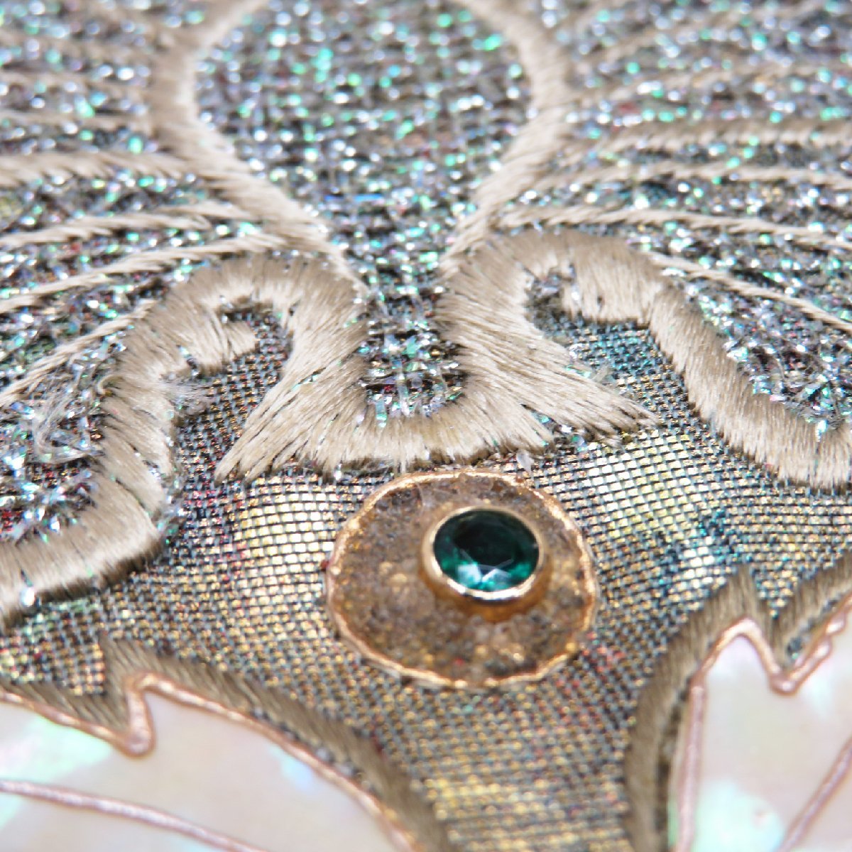 ☆きもの北條☆ 宝石 螺鈿 西陣 押田和男 焼箔 刺繍 ラメ 未使用 正絹  