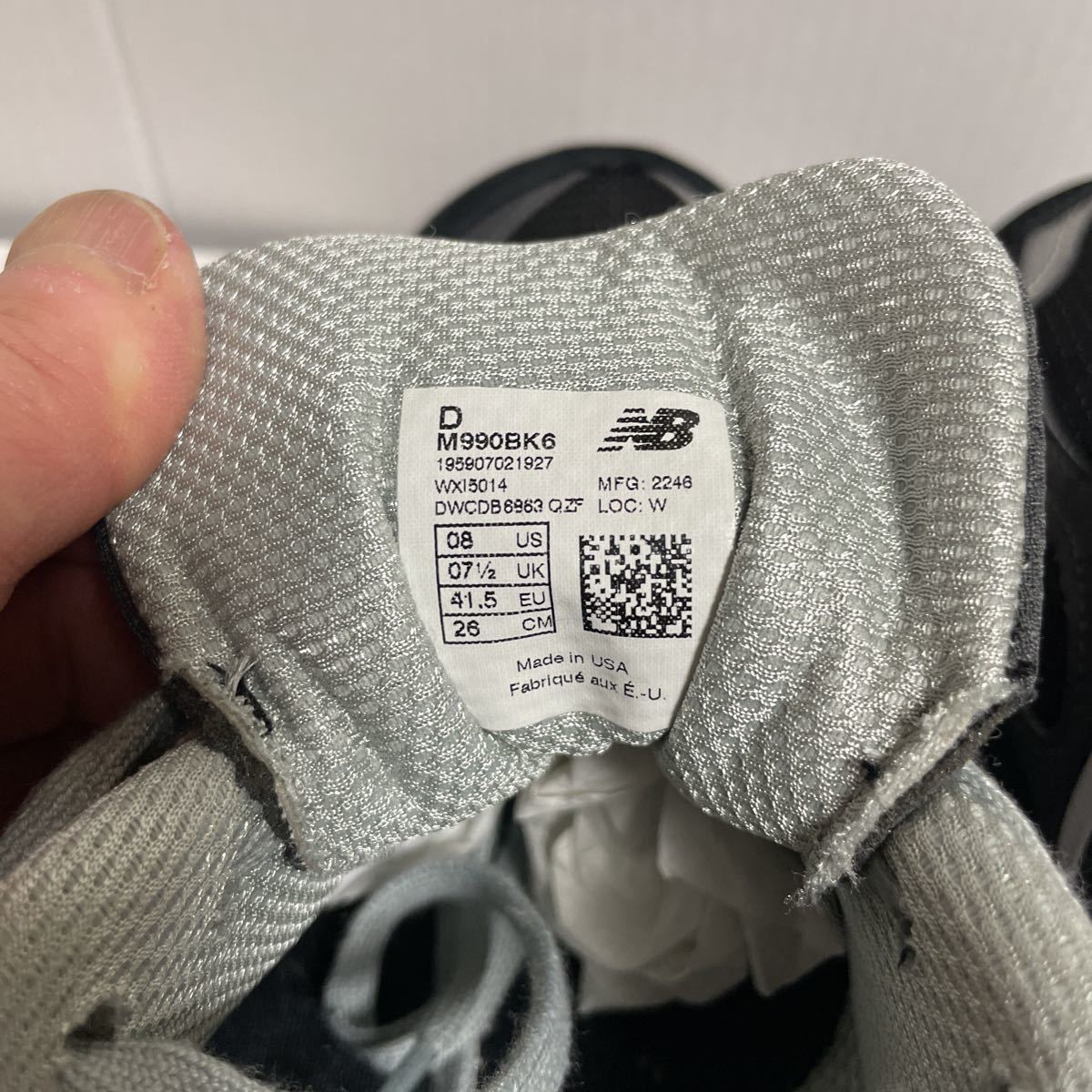 美品！ ニューバランス new balance M990BK6 V6 26.0 us8D ブラック NB 