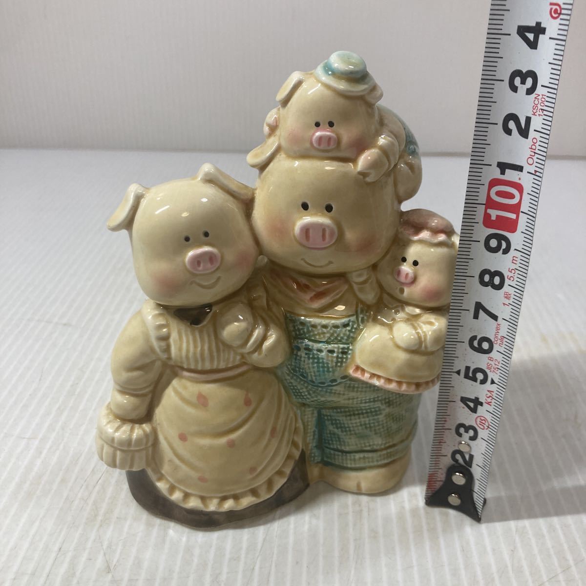 加藤工芸 KATO KOGEI Hand painted ブタ ぶた 豚 親子 ファミリー 陶器