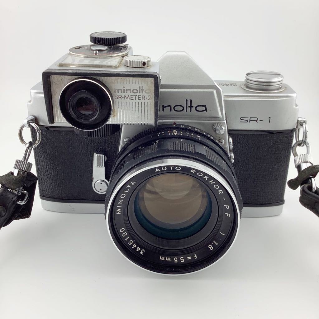 MINOLTA SR-1ミノルタフィルムカメラボディ、ストロボセット【K1535 