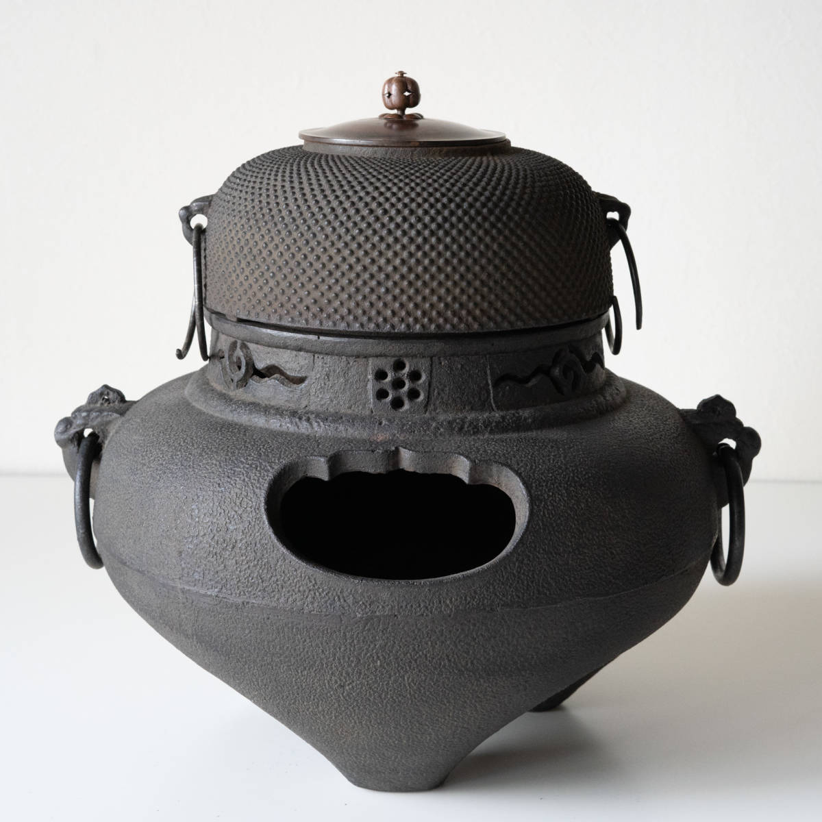 風炉釜 鬼面 茶釜 茶道具 鉄製 鉄器 お茶道具 【公式通販】