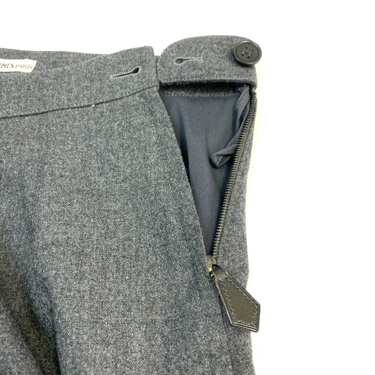 ◇HERMES エルメス スカート 34◇ グレー シルク混 レディース