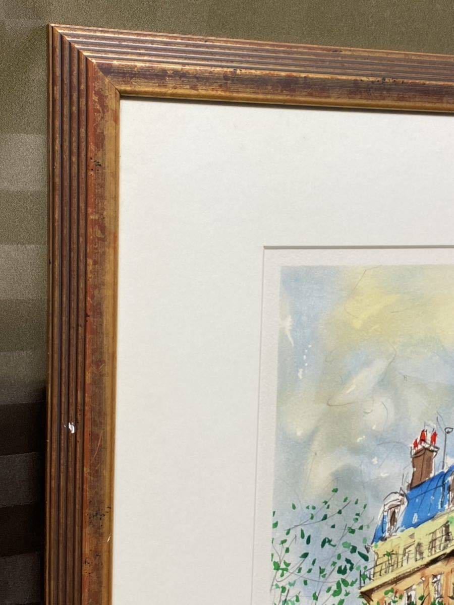 児玉幸雄「村の朝市」リトグラフ 直筆サイン有 お洒落な額装 児玉幸雄