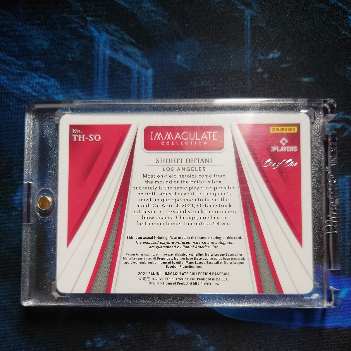 1of1】Panini Immaculate Baseball 2021 大谷翔平 直筆サインカード 
