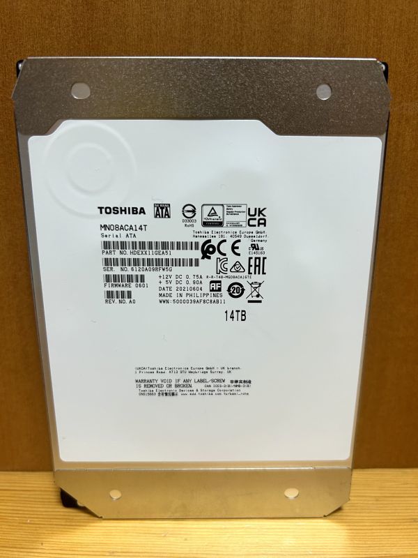 ☆東芝 3.5インチ HDD 14TB☆ 残保証有り MN08ACA14T 電源投入462回 