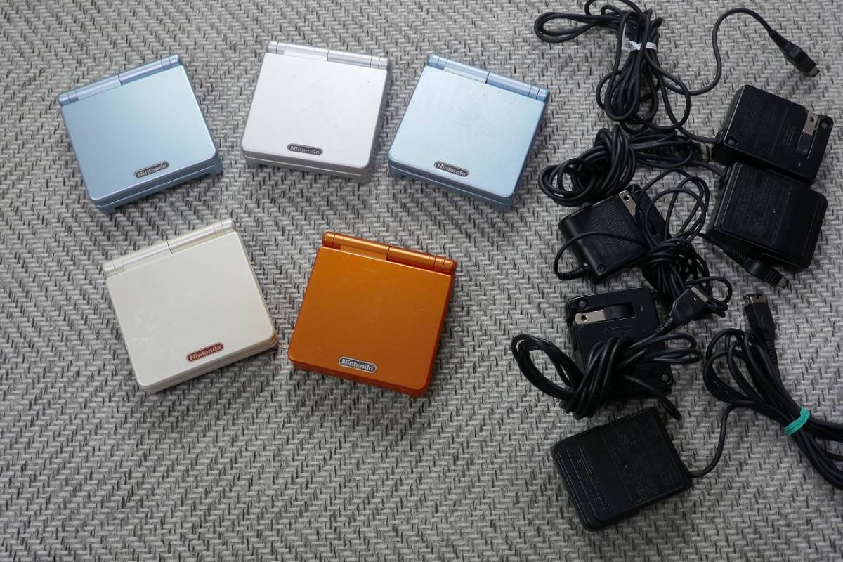 ◇ゲームボーイアドバンスSP オレンジ・FCカラー 本体5台＋AC