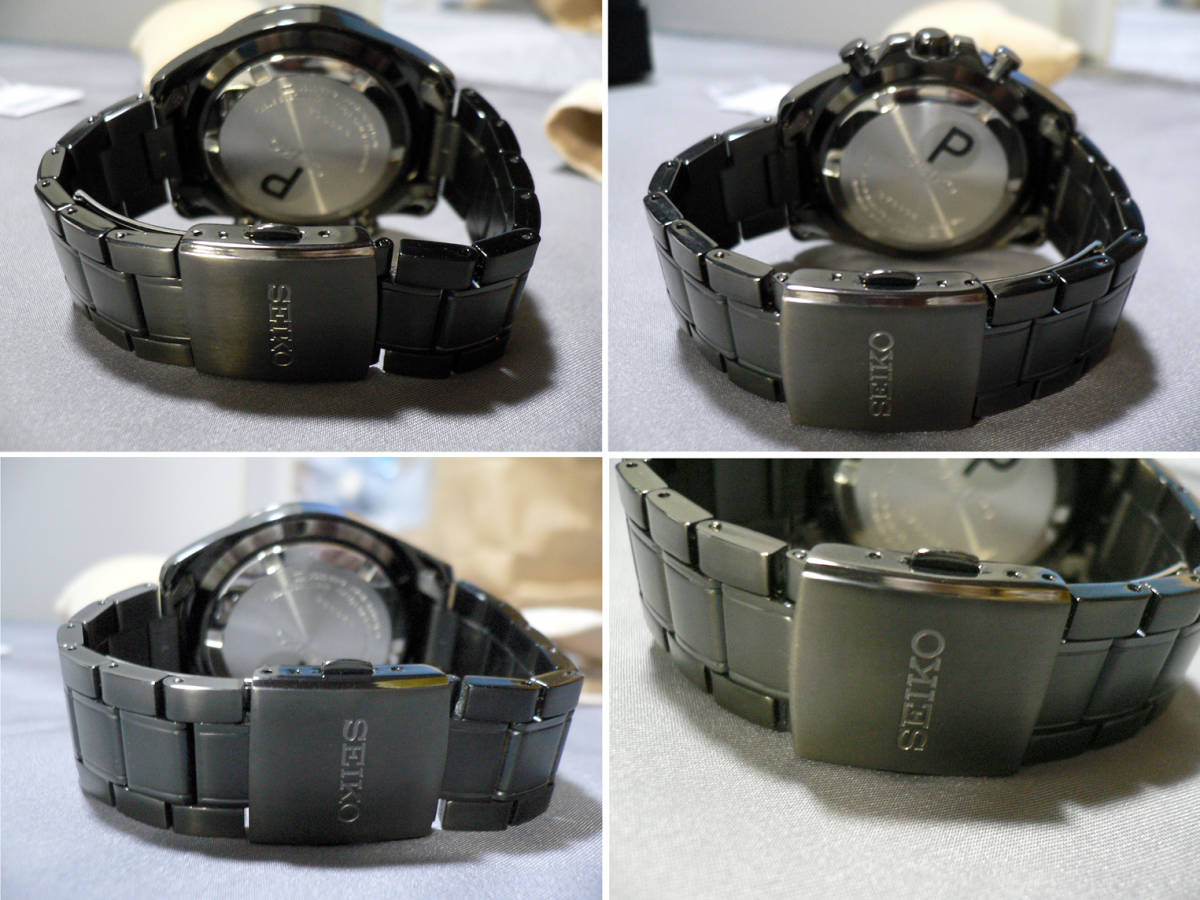 セイコー SEIKO 腕時計 クオーツ クロノグラフ 100M防水 ブラック文字