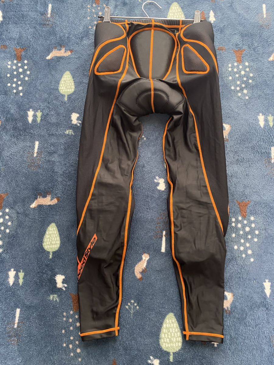 HRU005D HYOD D3O UNDER PANTS (LONG) BLACK/ORANGE STITCH サイズL