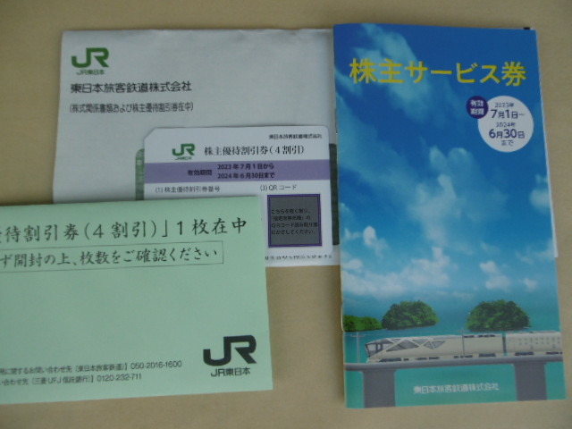 JR東日本株主優待割引券1枚　株主サービス券1冊★有効期間2024年6月30日迄　送料無料