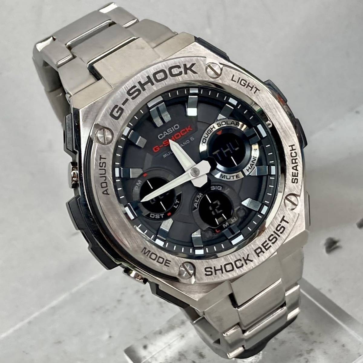 極美品 G-SHOCK GST-W110D-1AJF G-STEEL/Gスチール タフソーラー 電波 