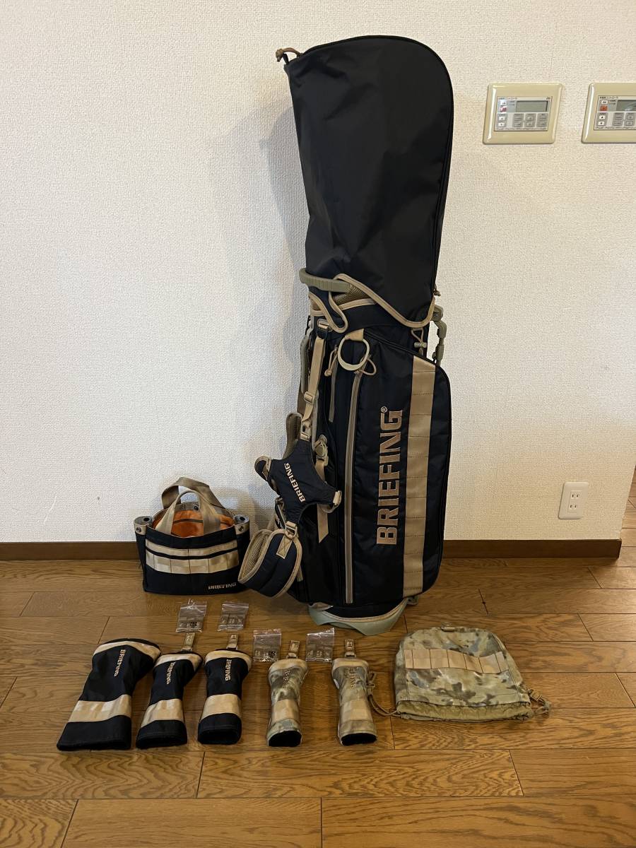 中古 BRIEFING ブリーフィング ゴルフ スタンドキャディバッグ 8点