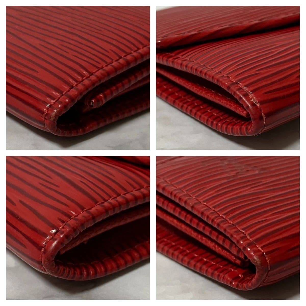 美品 廃盤品 ルイヴィトン エピ カスティリアン・レッド ポルトモネ 