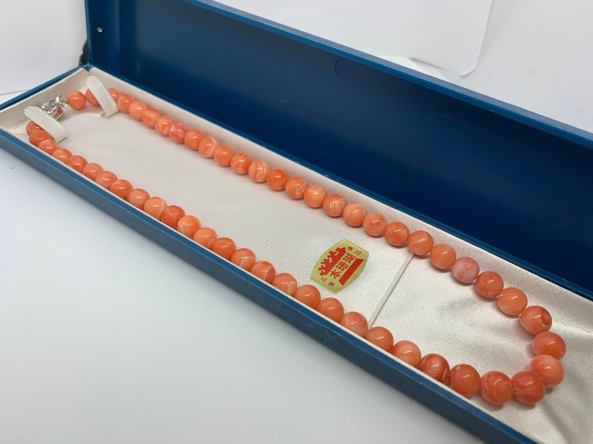 本珊瑚　サンゴ　ネックレス　アクセサリー　オレンジ