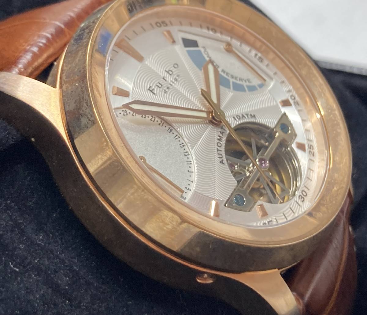 Furbo/フルボ 腕時計 POWER RESERVE F5012 自動巻き クロコ型押し 