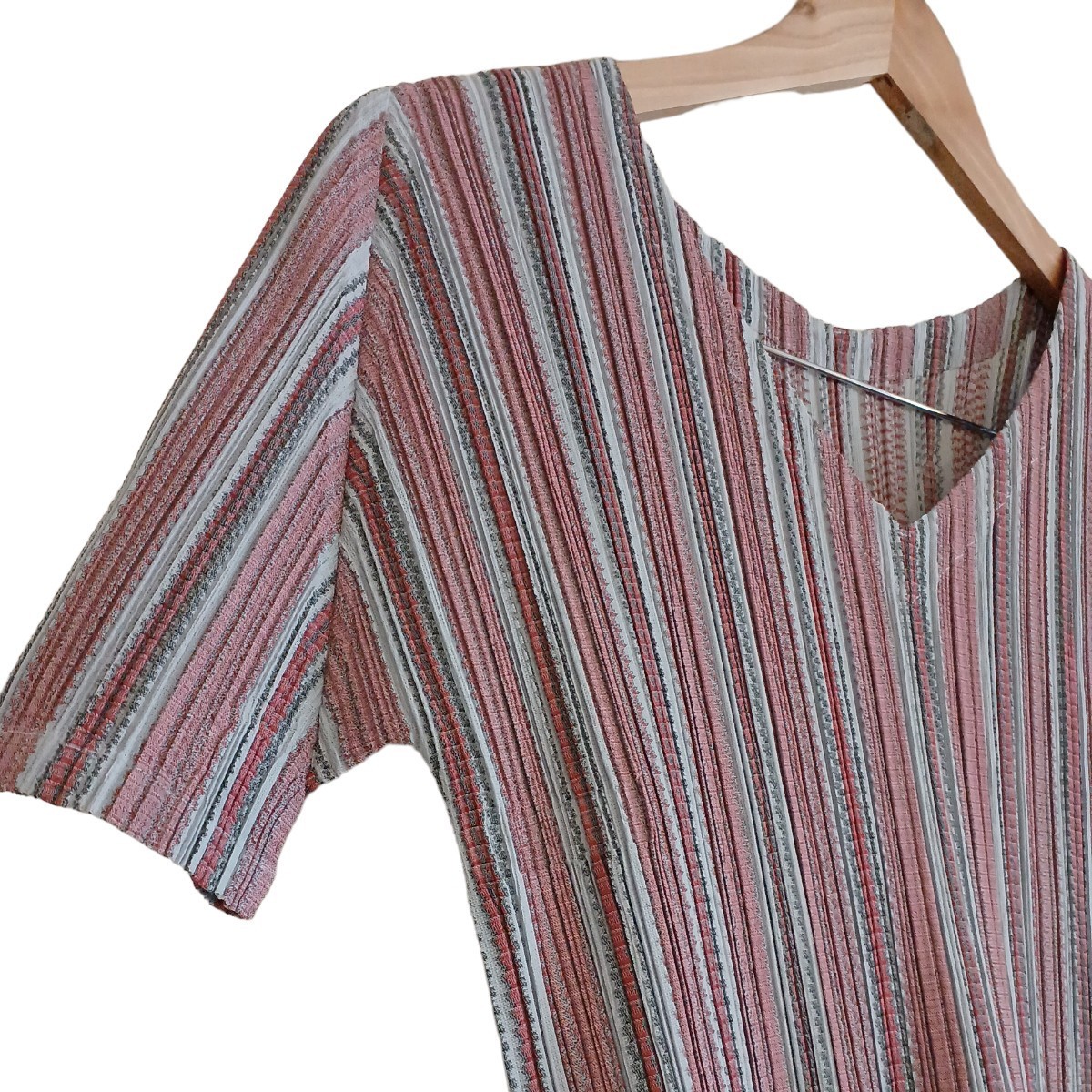 サイズ3 プリーツプリーズ ISSEY MIYAKE マルチカラー ストライプ柄