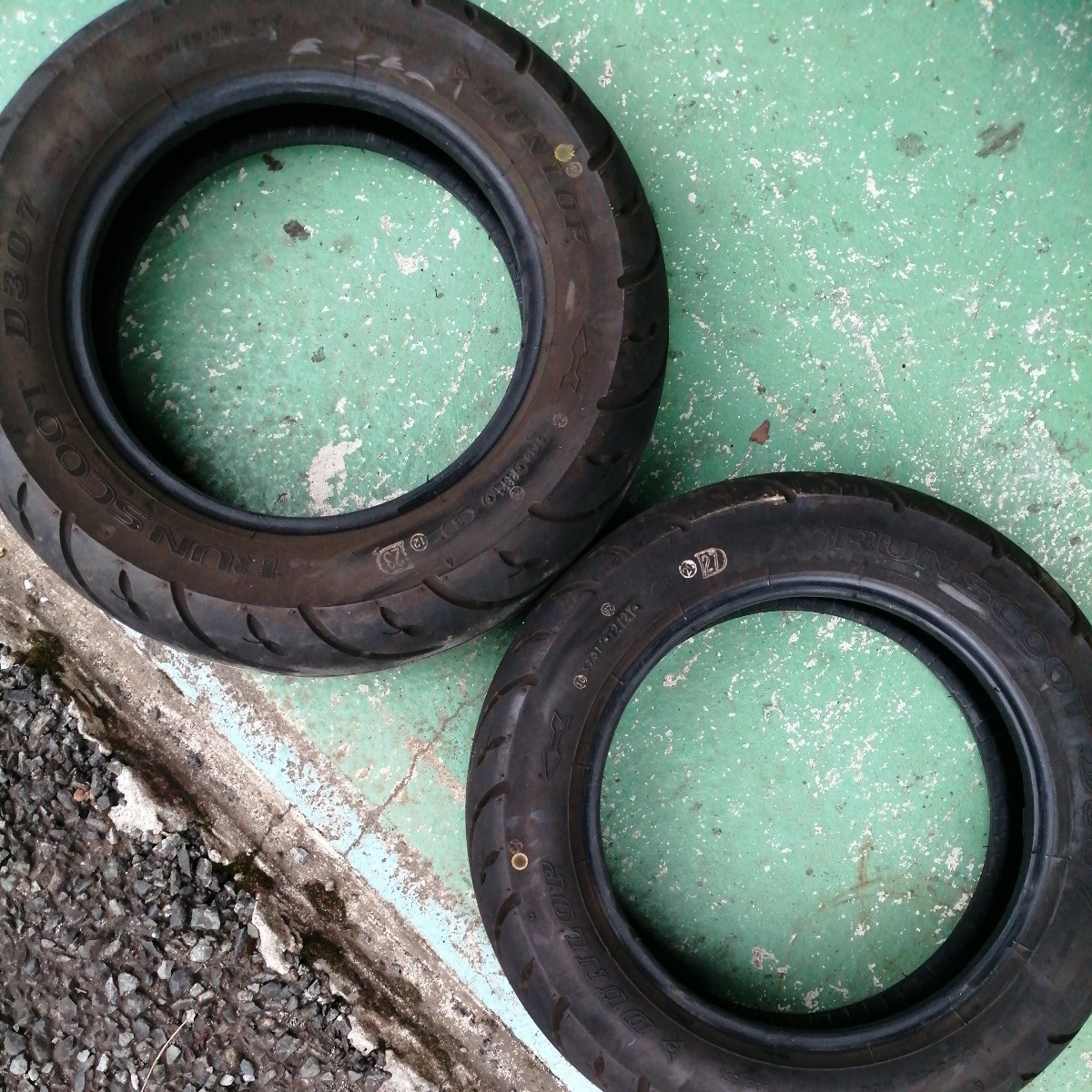 ダンロップ D307　ランスクート　D307 90/90-10 100/90-10 前後セット　アドレスV125　アドレスV100 JOG　DIO アクシス