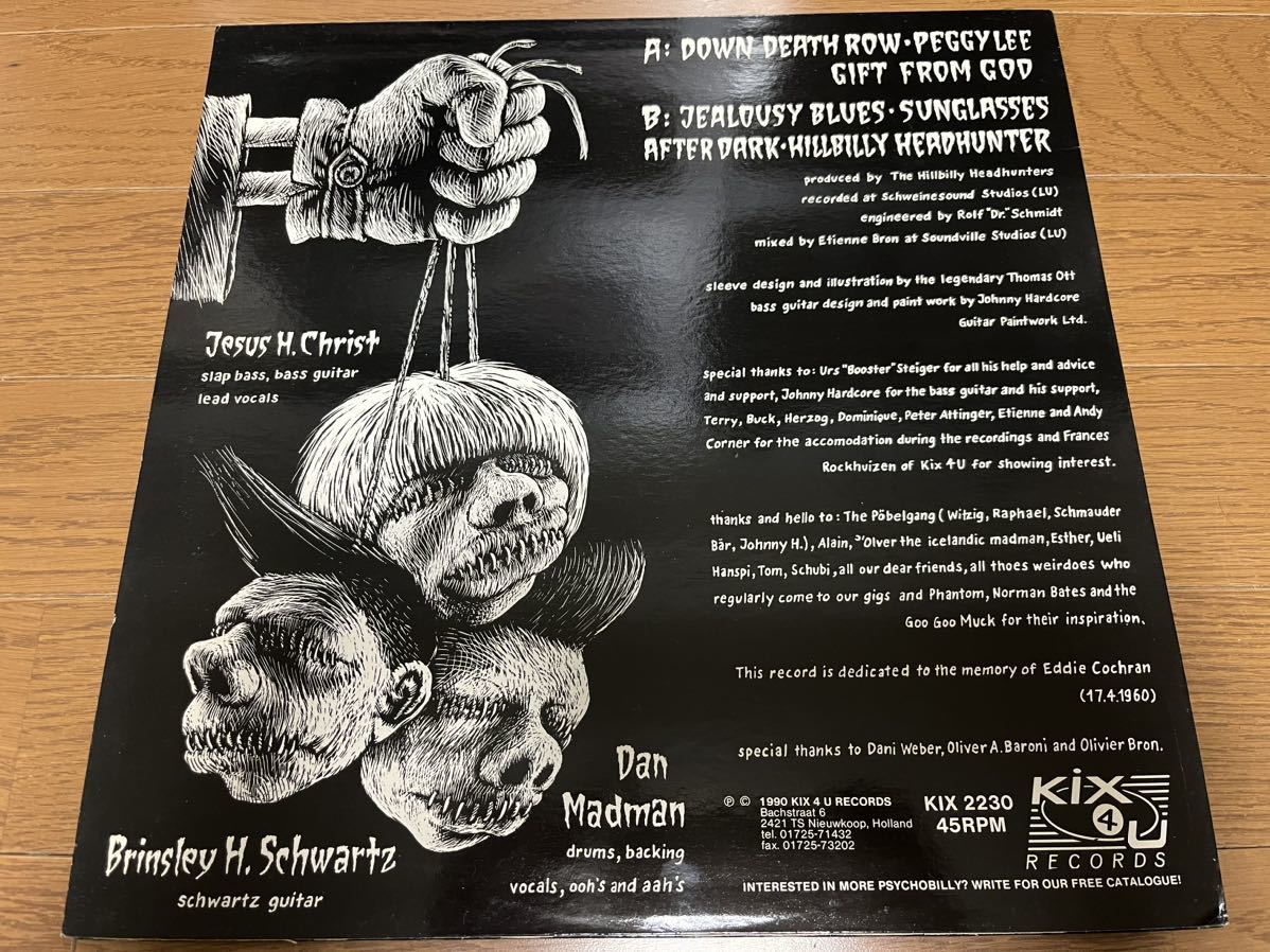 HILLBILLY HEADHUNTERS/1990年1st LPイエローラベル 価格入りリスト