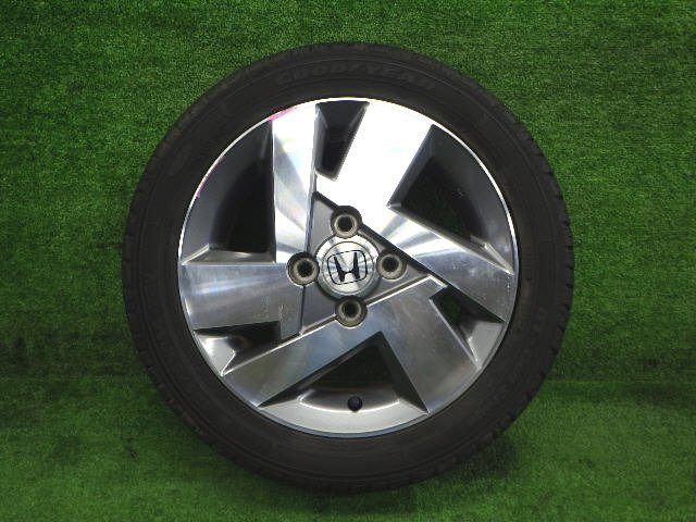 ★ ホンダ純正 ゼスト JE1 14インチ アルミ 4.5J +45 PCD100 4穴 グッドイヤー 165/55R14 2018年 1本 ② [ZNo:05014771]
