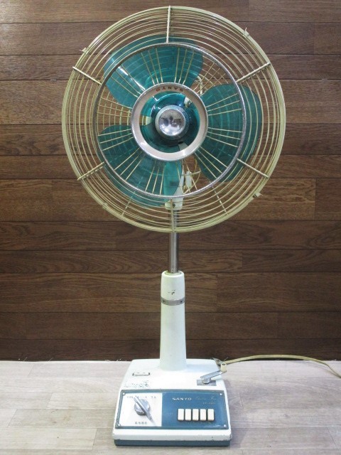 キャラクター セット 未使用 ☆SANYO サンヨー Electric Fan 昭和レトロ 扇風機 EF-46R 緑 3枚羽根