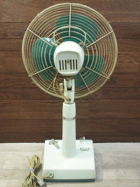 ☆SANYO サンヨー Electric Fan 昭和レトロ 扇風機 EF-46R 緑 3枚羽根