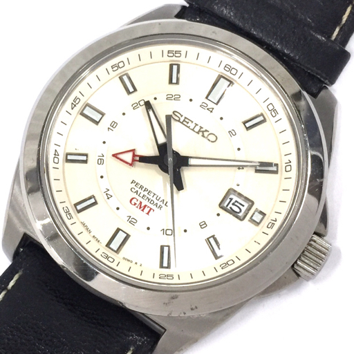 【美品】セイコー パーペチュアル GMT クォーツ【8F56-00M0】稼働品 SEIKO(セイコー) / パーペチュアルカレンダーGMT/腕時計/アナログ