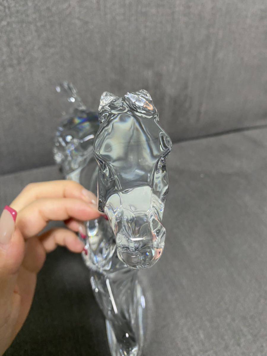 美品 Baccarat バカラ 馬 ホース クリスタル ガラス 置物 オブジェ 