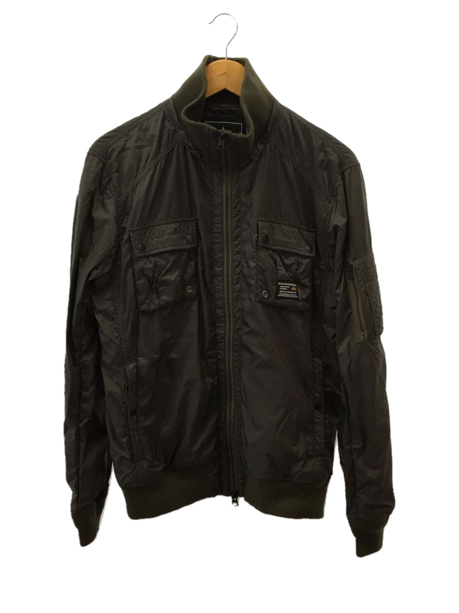 ALPHA INDUSTRIES◇フライトジャケット/L/ナイロン/GRN/無地/TA1231