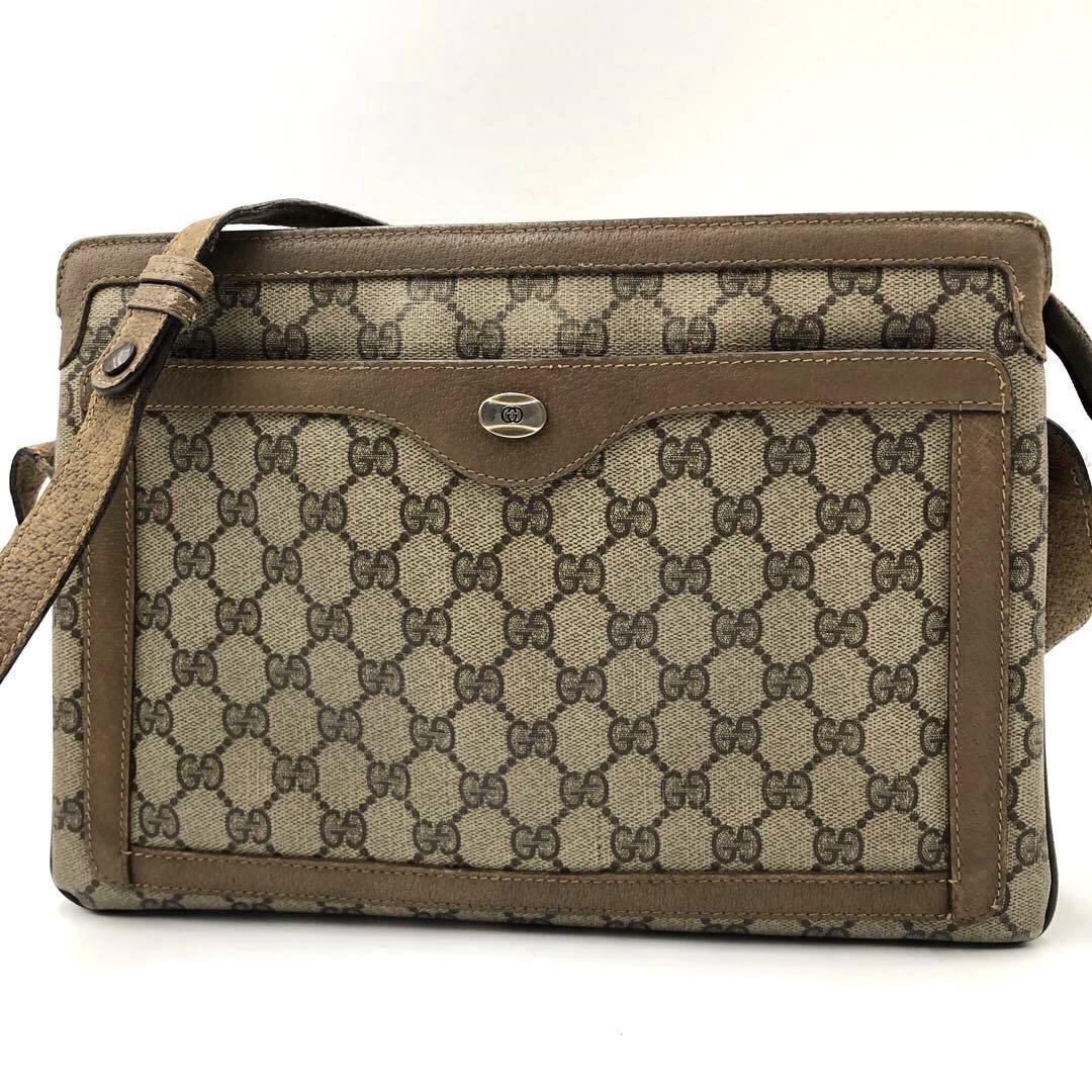 1円 GUCCI グッチ ショルダーバッグ GG柄 GGスプリーム 金ロゴ