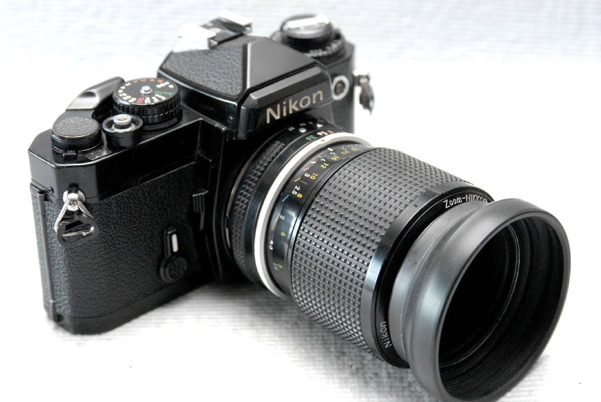 Nikon ニコン 昔の高級一眼レフカメラ FE（黒）ボディ +（純正43-86mmレンズ付） 希少な作動品