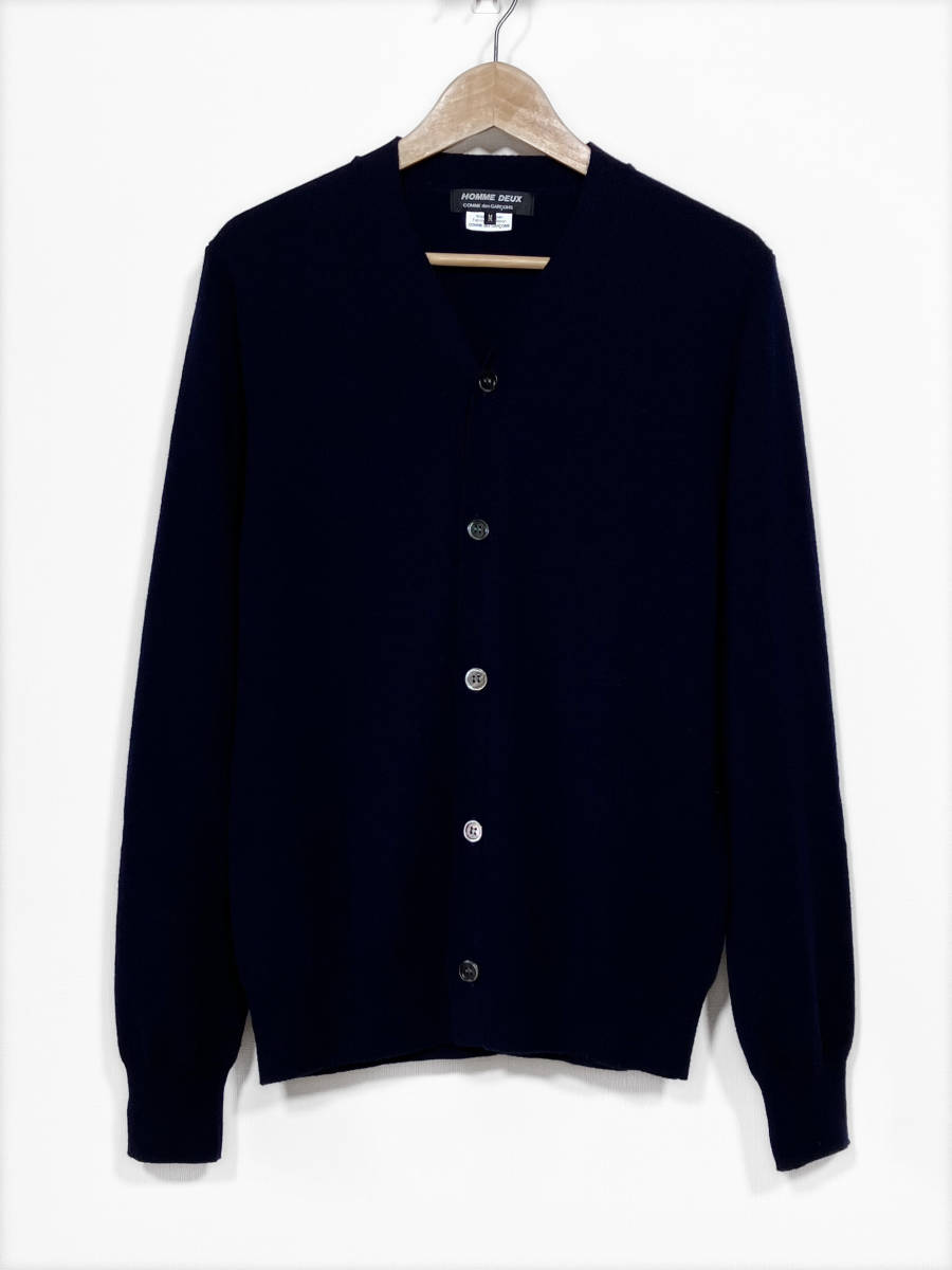 AD2021 COMME des GARCONS HOMME DEUX コムデギャルソンオムドゥ ラムウールカーディガン ネイビー　M 美品
