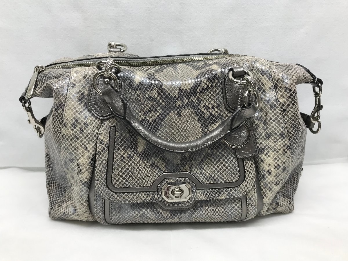 coach コーチ ハンドバッグ トートバッグ パイソン柄 蛇 ヘビ F1380 