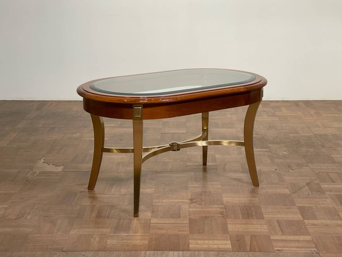 Vintage -tr433b｜イタリアンアンティーク オーバルガラスセンター