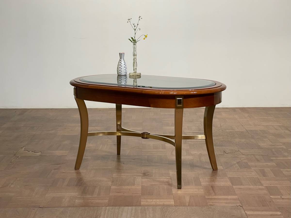 Vintage -tr433b｜イタリアンアンティーク オーバルガラスセンター