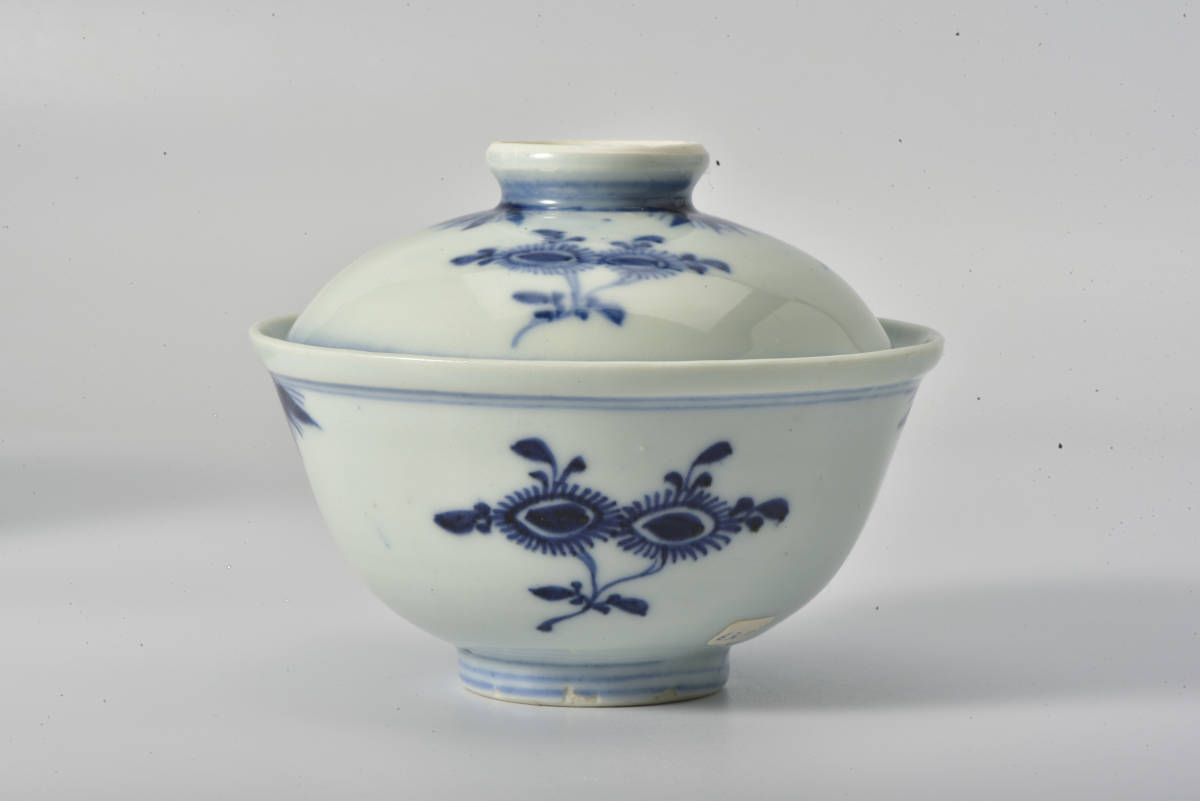 ◇伯◇中国 明代 古染付 網目 煎茶碗 5客 古陶磁 仕立箱 83as57