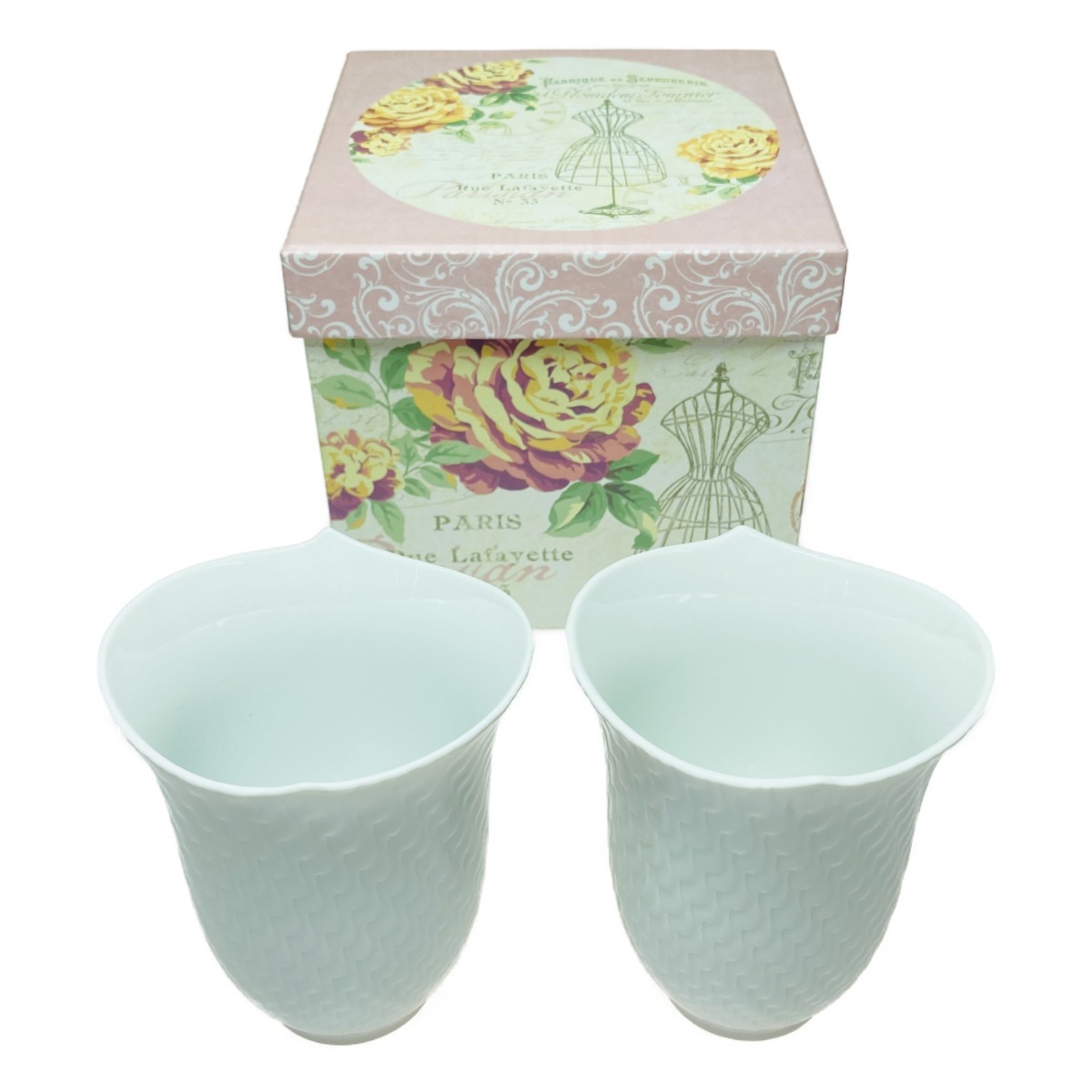 ◎◎ Meissen マイセン 波の戯れ ホワイト ペア タンブラー 箱付 やや