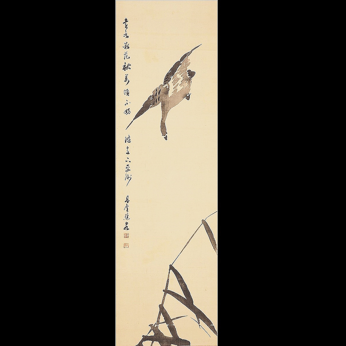八田高容　月下蘆雁図　絹本　掛軸　師栖鳳 真作 渡鹿庵 上田丹崖 丹〓 11740 掛軸 日本画 芦雁図 共箱 絹本 花鳥