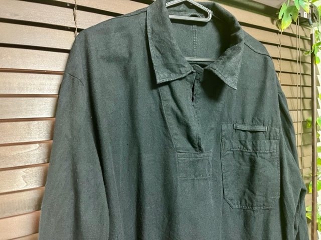 人気定番，正規品 実物 デッドストック購入 チェコ軍 3/4 SLEEVE 七分袖 プルオーバー ワークシャツ BLACK染め グランパシャツメンズ L相当 古着 WAIPER(その他の袖丈)｜売買されたオークション情報、yahooの商品情報 その他の袖丈