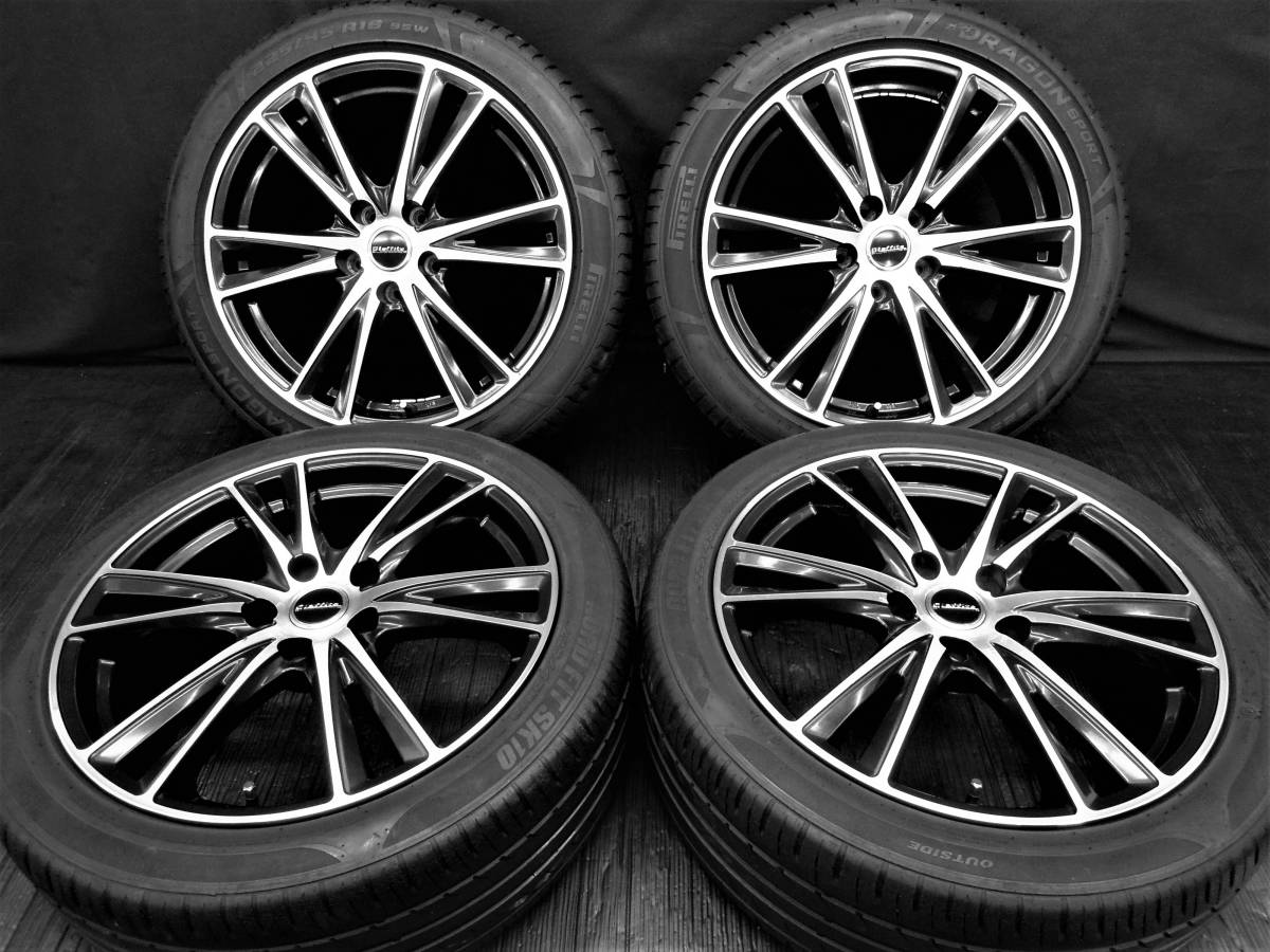 ☆極上品!! HOTSTUFF LAFFITE+深溝タイヤ 225/45R18 4本SET