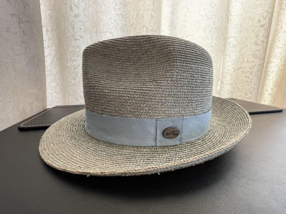 Borsalino ボルサリーノ パナマハット 57公式 ストローブレード 麻