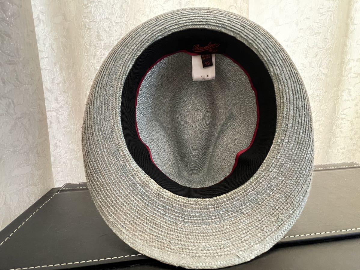 Borsalino ボルサリーノ パナマハット 57公式 ストローブレード 麻