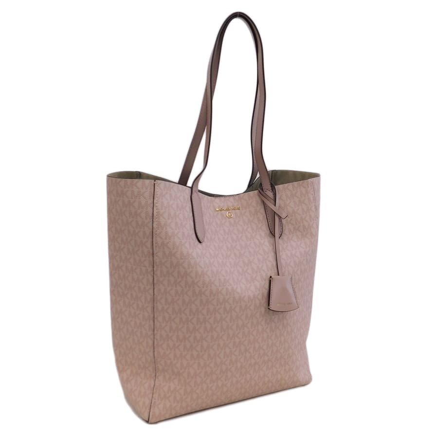 1円 ■ 極美品 マイケルコース トートバッグ ピンク系 PVC×レザー MKシグネチャー MICHAEL KORS ■E.Bgi.An-13