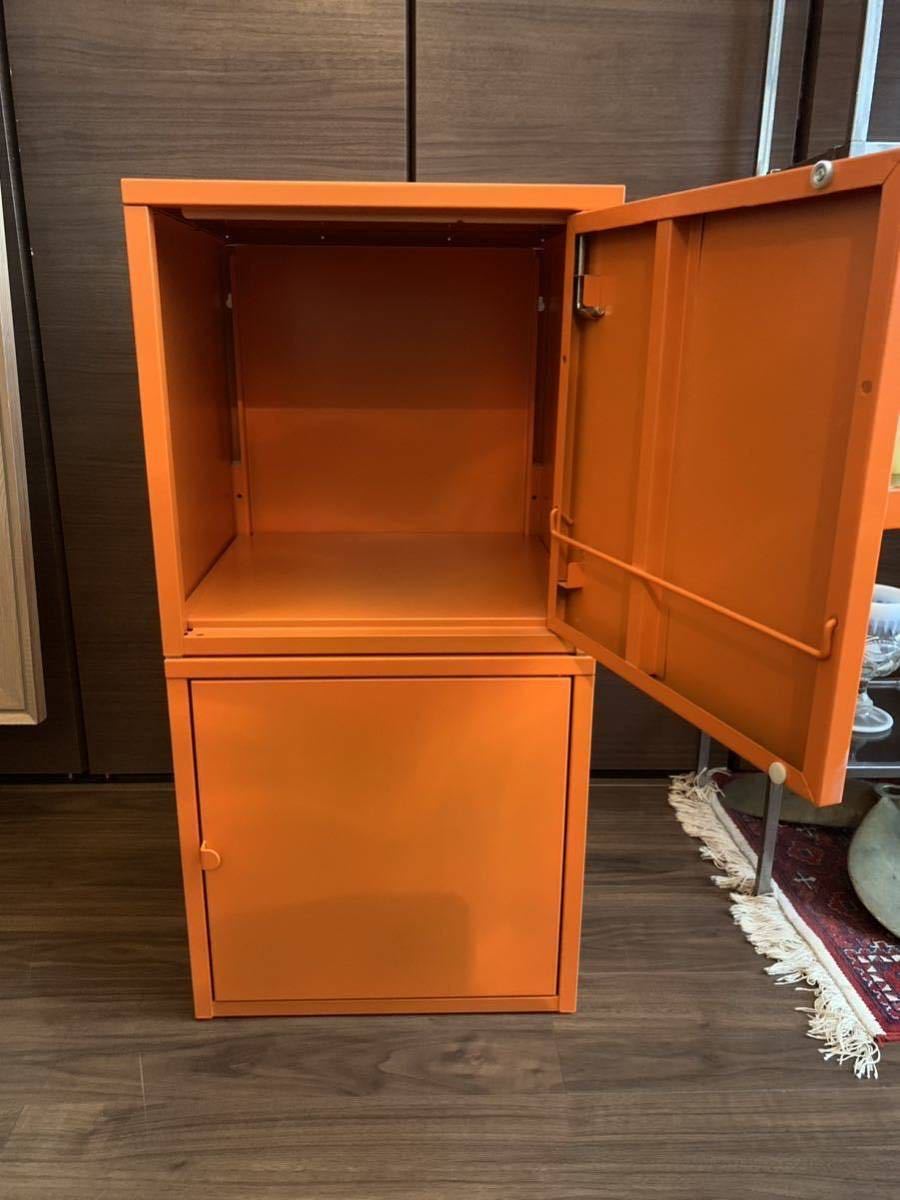 IKEA LIXHULTリックスフルトスチールキャビネット オレンジ 2個セット