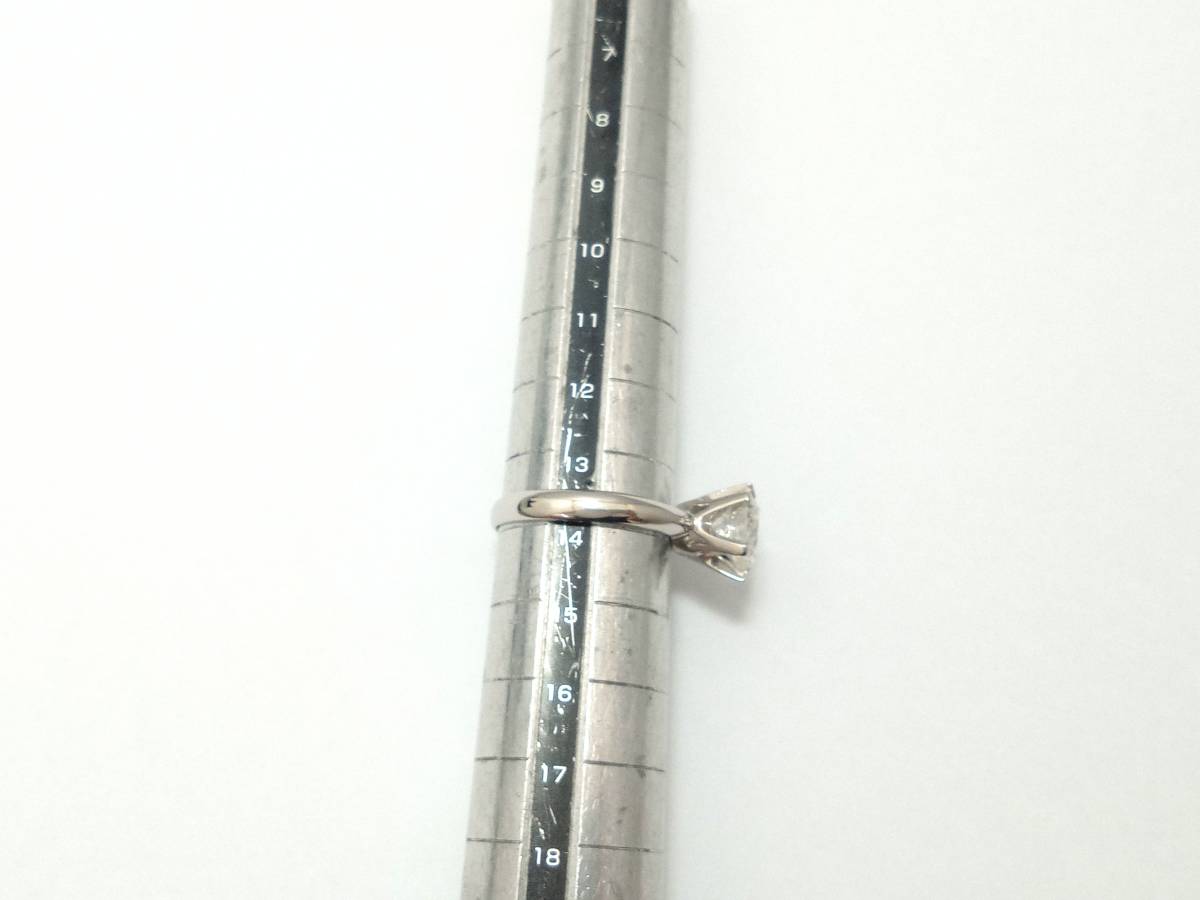 Pt900 約14号 約6.1g ダイヤ2.06ct Good I1 カラーK 一粒ダイヤ リング 