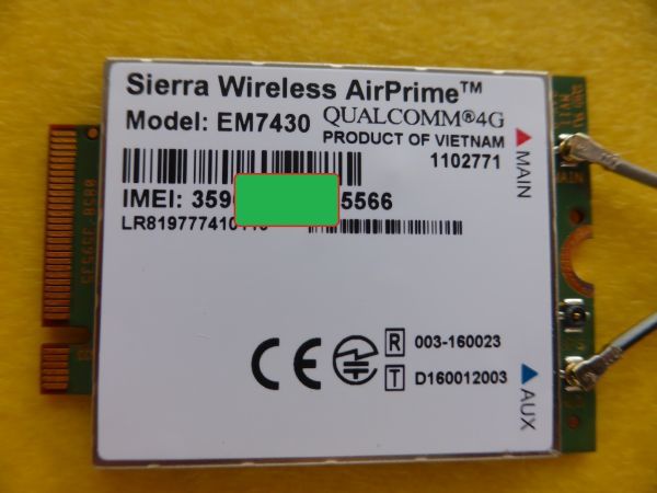 PC部品 M.2規格 4G-LTEモジュールと専用アンテナ Sierra Wireless EM7430 V873